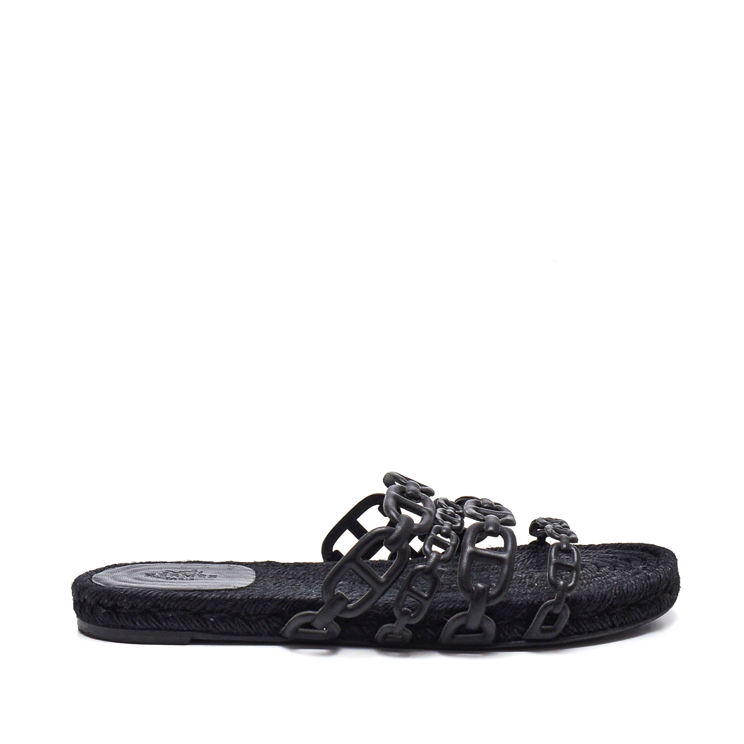 Hermes Black Chain Slipper